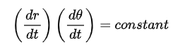 Kepler's second law equations