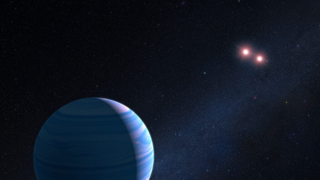 Exoplanet orbiting two stars